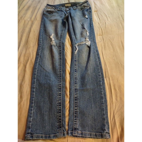 Paris Blues Jeans Size 9 Blue Distressed - Picture 10 of 10